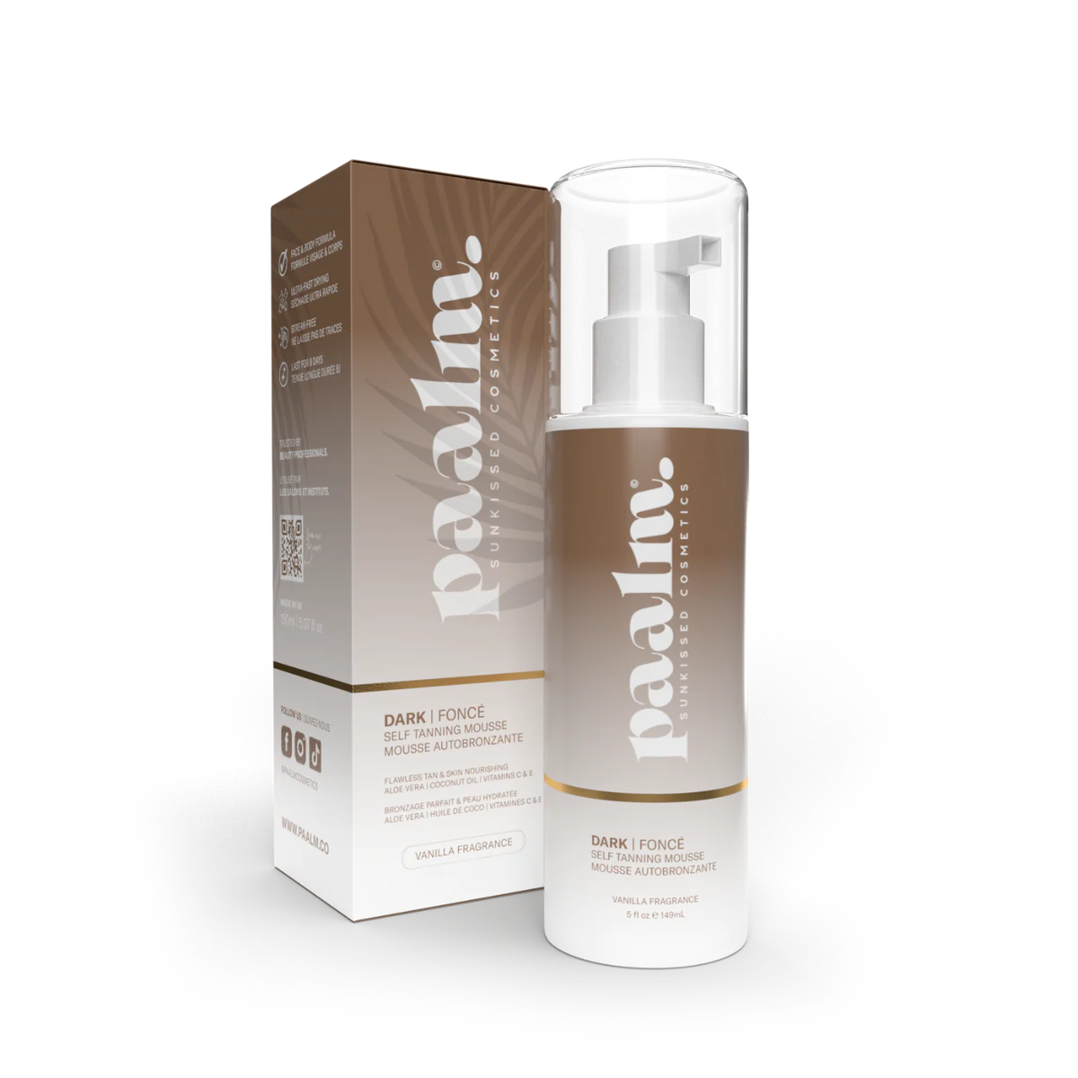 paalm sunkissed cosmetics - samoopaľovacia pena, DARK 150ml