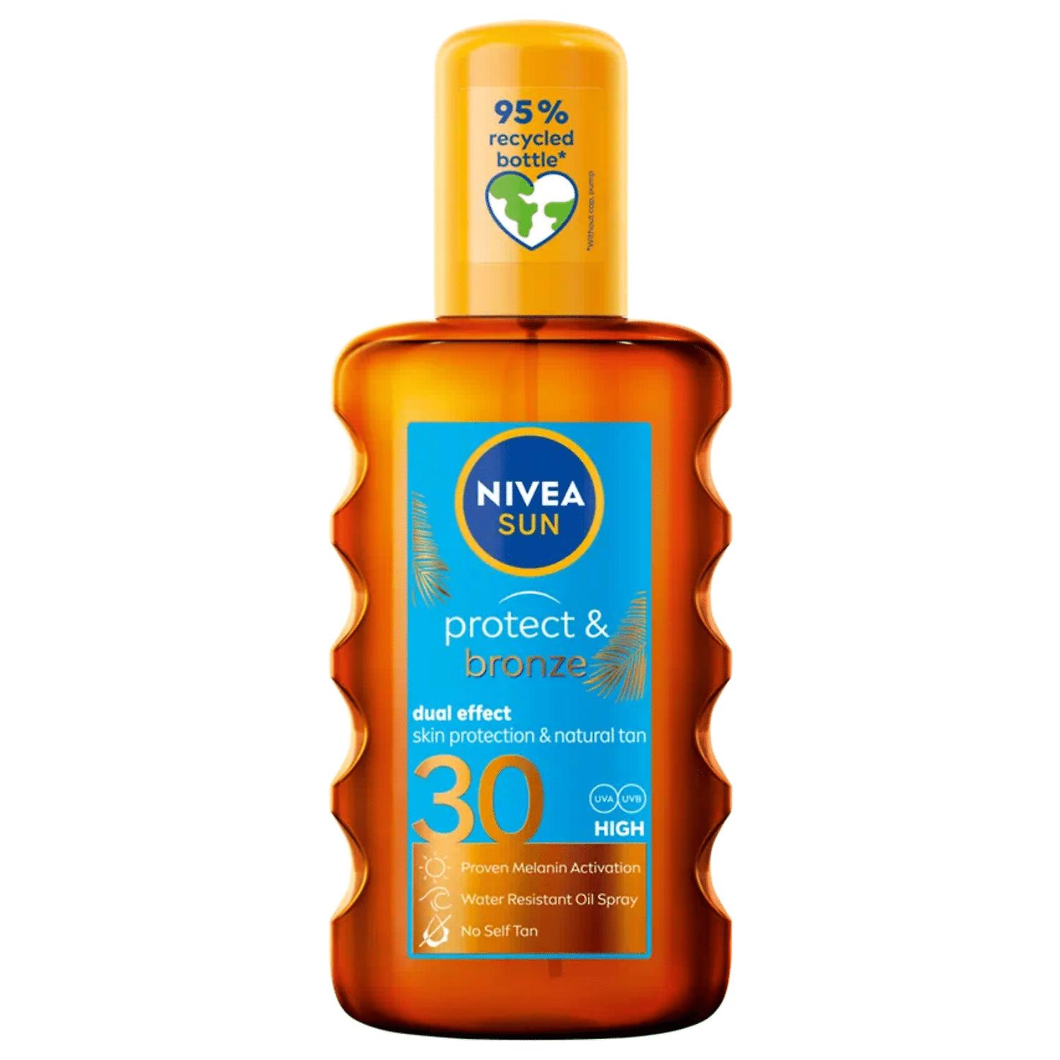 Nivea Protect & Bronze SPF30 Opaľovací olejový v spreji 200ml, poškodená etiketa