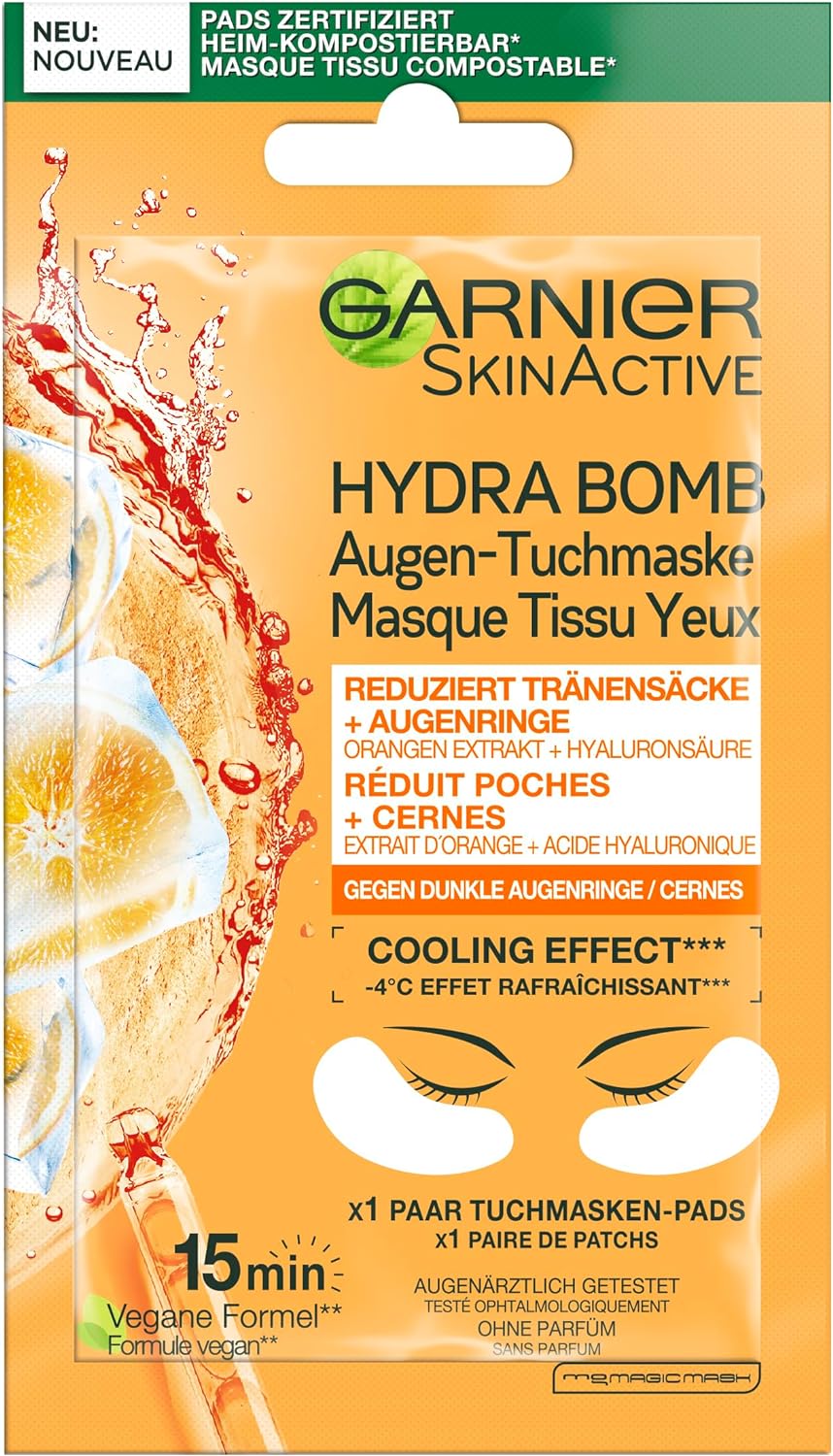Garnier maska na oči s pomarančovou šťavou, 6g