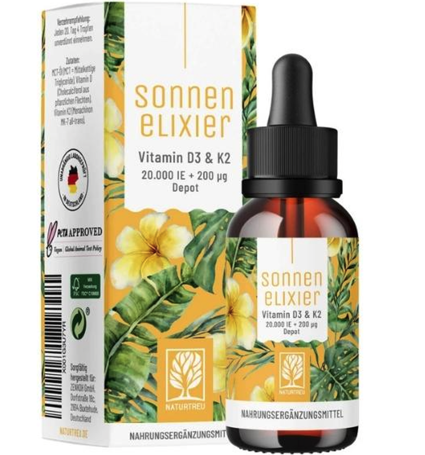Naturtreu Kvapky vitamínu D3 a K2, 30 ml Exp.: 6/2025