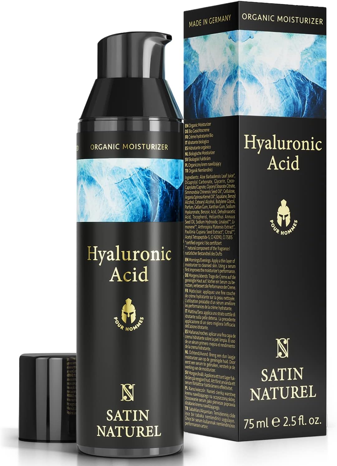 Satin Naturel Hydratačný krém na tvár s kyselinou hyalurónovou pre mužov 75ml