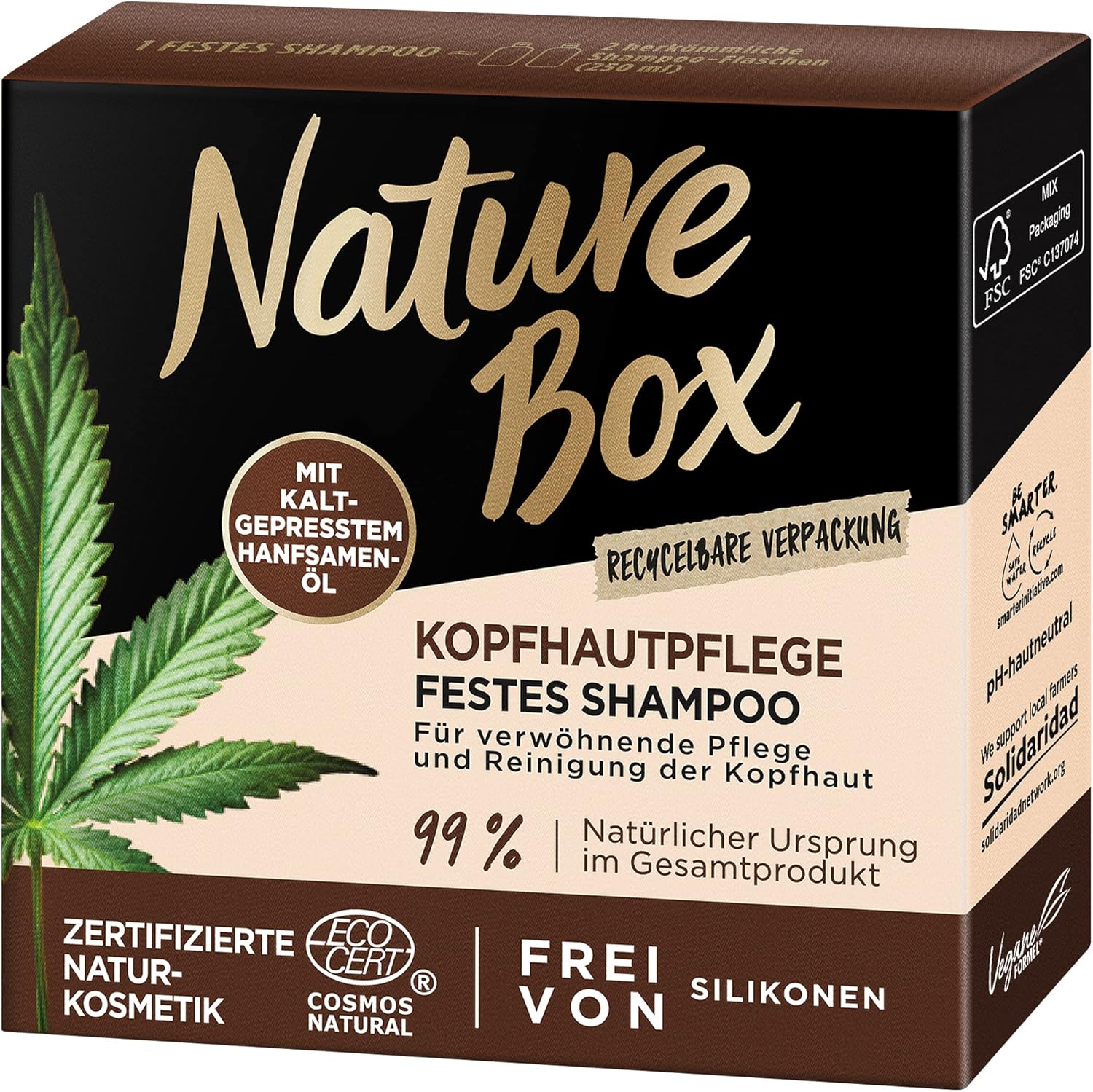 Nature box tuhý šampón proti lupinám 85g