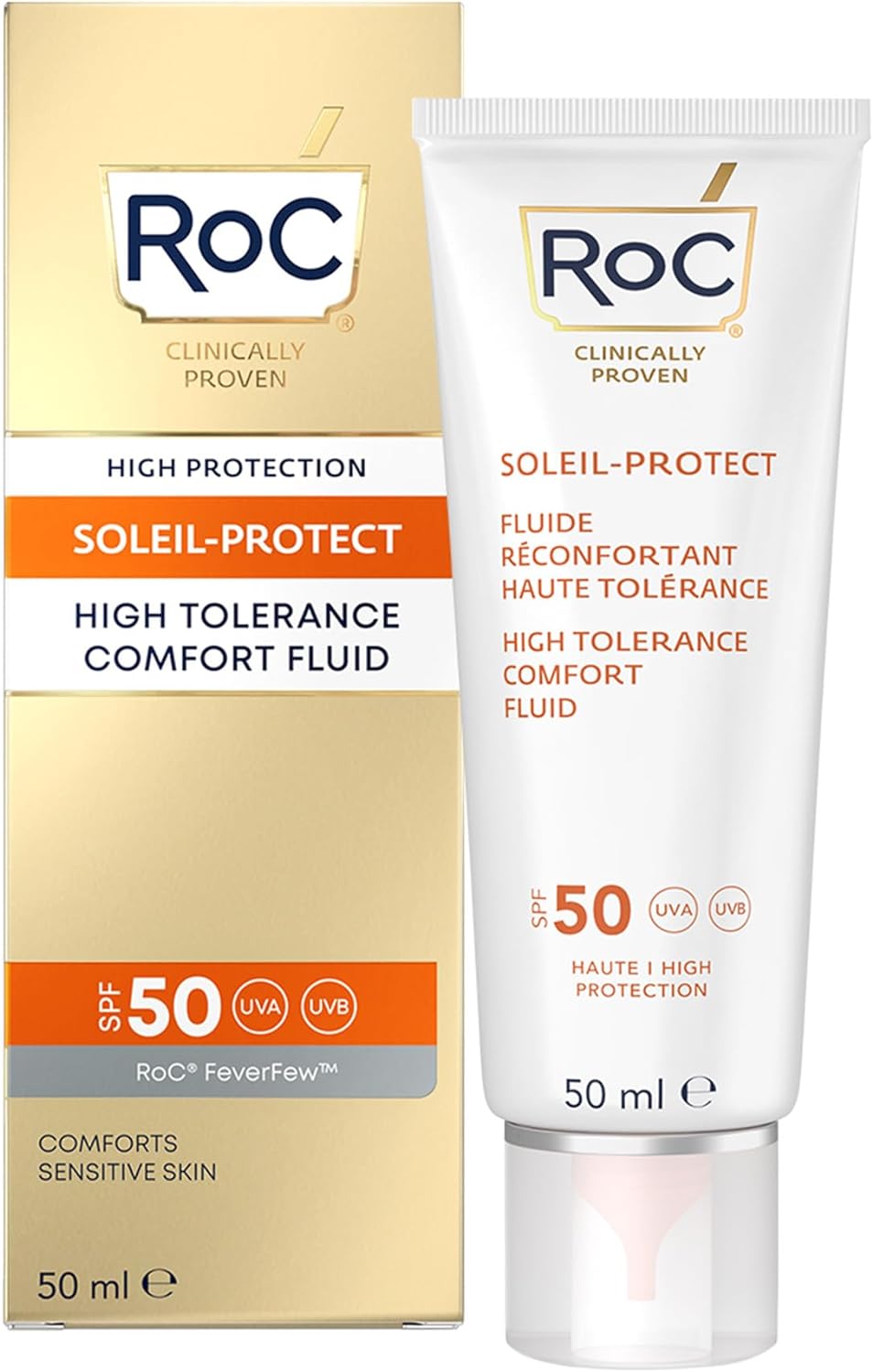 RoC - Sun-Protect High Tolerance Comfort Fluid SPF 50 - Hydratačný krém na tvár 50ml