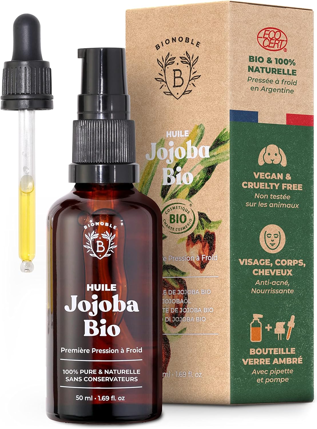 Bionoble organický jojobový olej 50ml, (poškodená krabička)