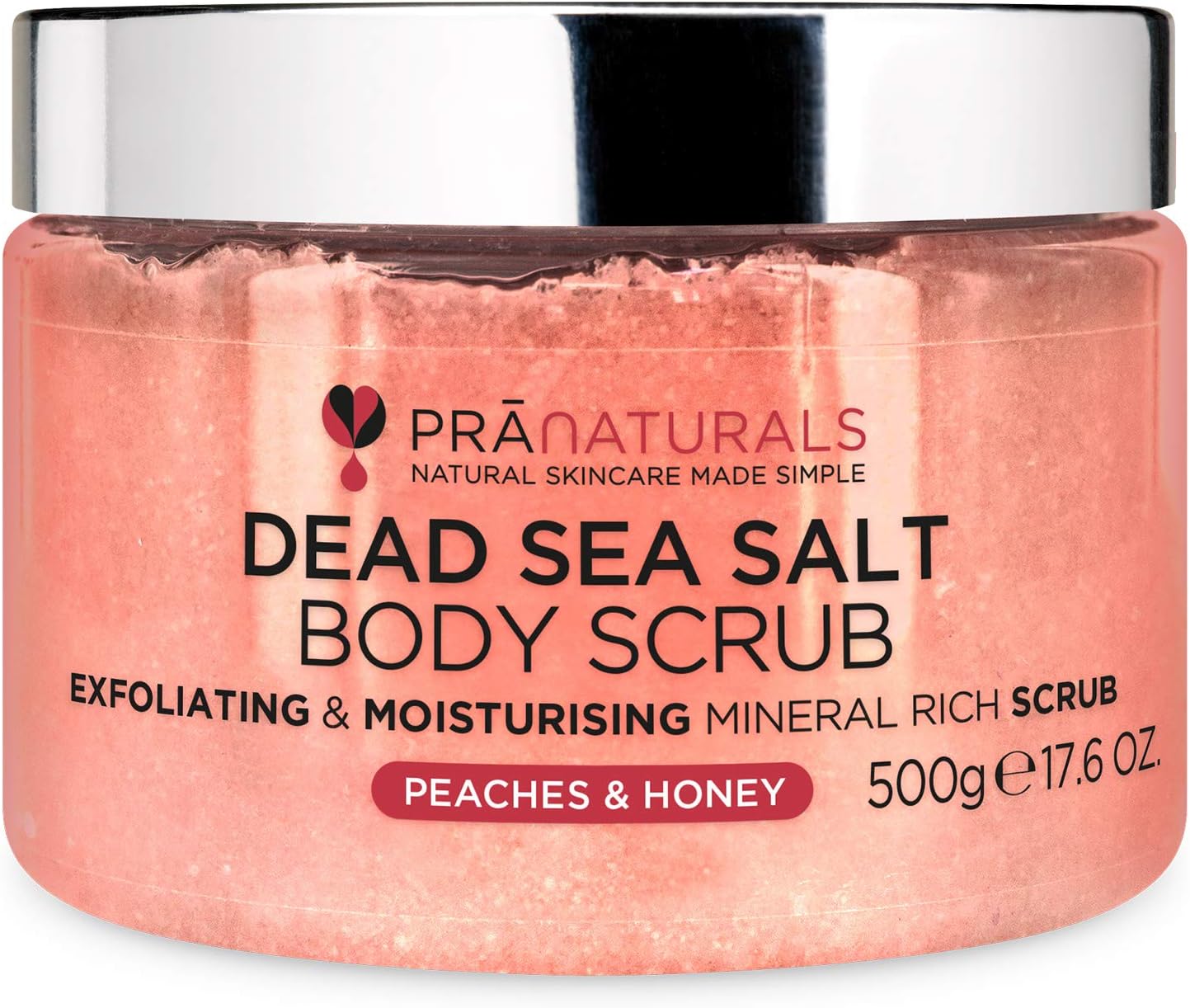 PraNaturals Telový peeling so soľou z Mŕtveho mora 500G