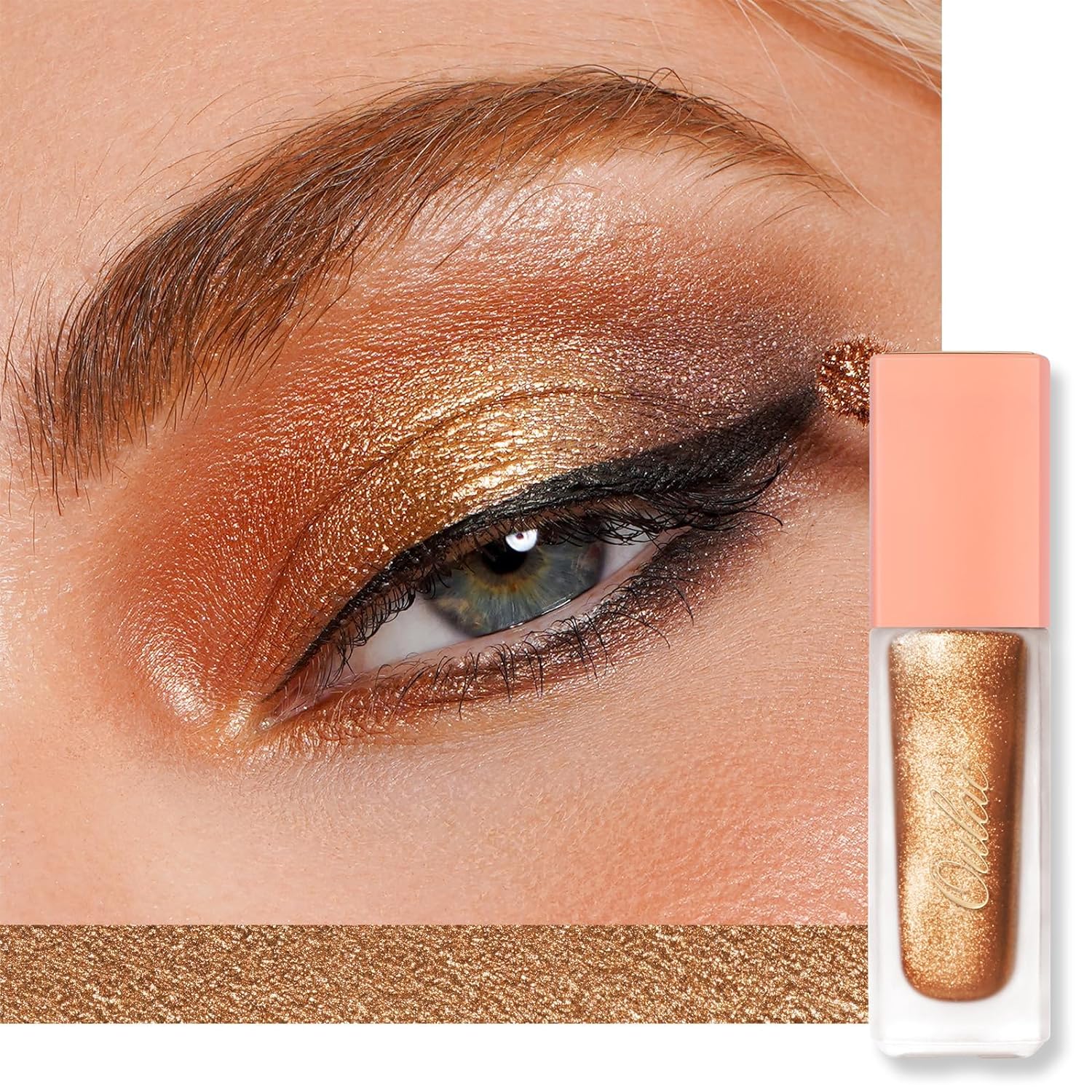 Oulac Tekuté očné tiene Oulac, trblietavé, vodeodolné,32 bronze,5,4g