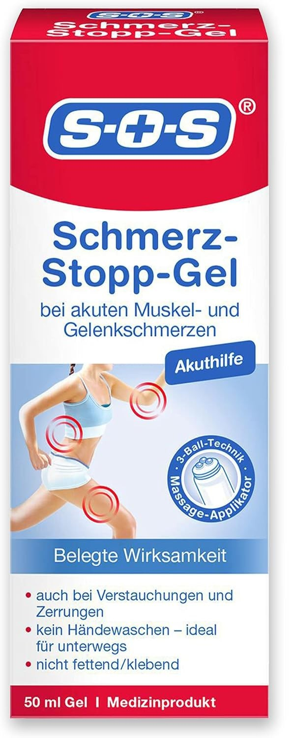 S-O-S SOS Pain Stop Gel - pre rýchlu úľavu od bolesti svalov, kĺbov a poúrazovej bolesti 50ml
