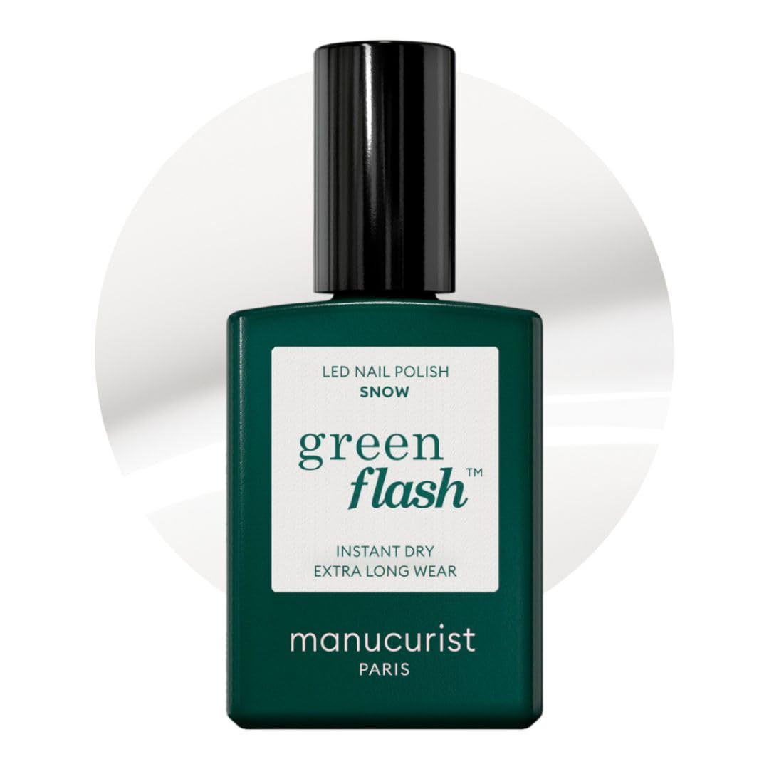 Manucurist Green Flash gél lak na nechty, odtieň Snow, 15 ml