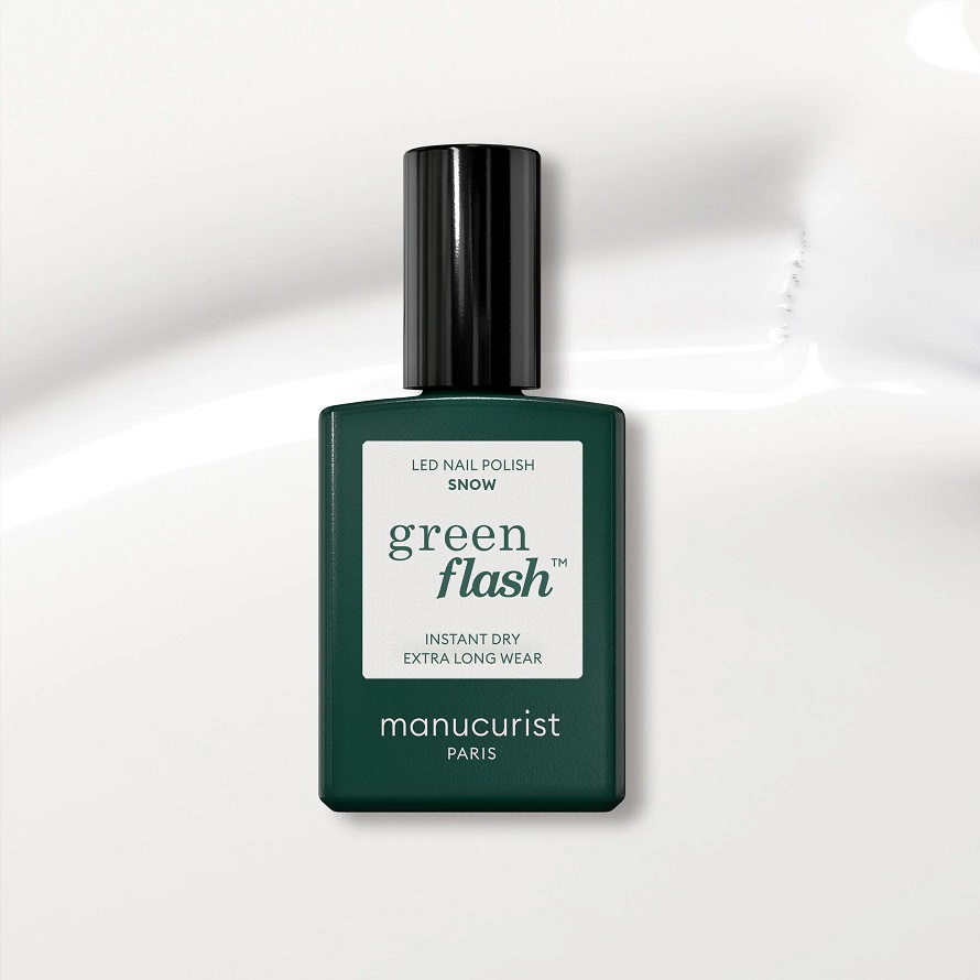 Manucurist Green Flash gél lak na nechty, odtieň Snow, 15 ml