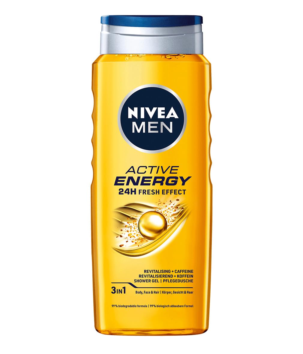 NIVEA MEN Active Energy sprchový gél 3 v 1 pre mužov s kofeínom 500 ml