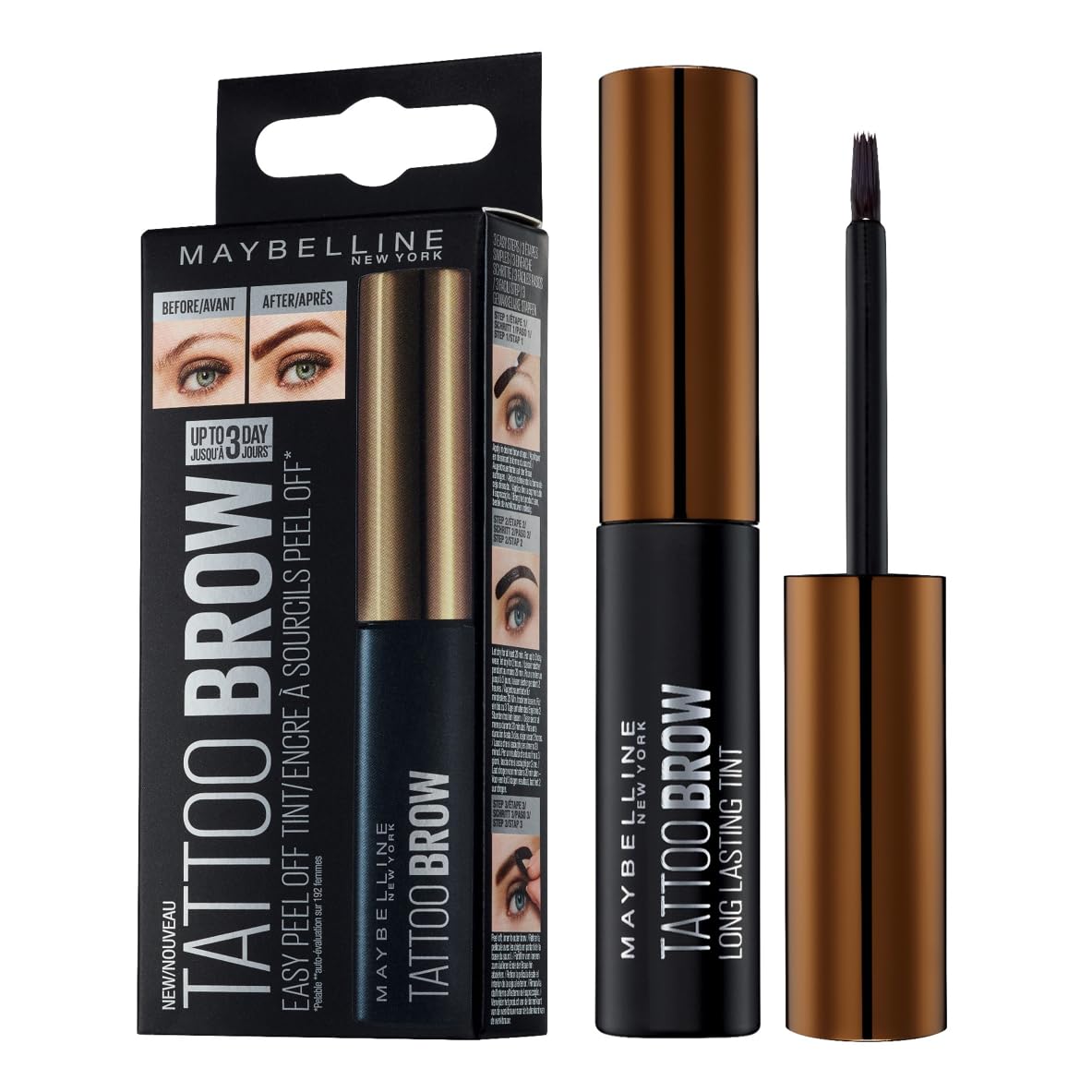 Maybelline New York Tattoo na obočie stredne hnedá 4,9 ml