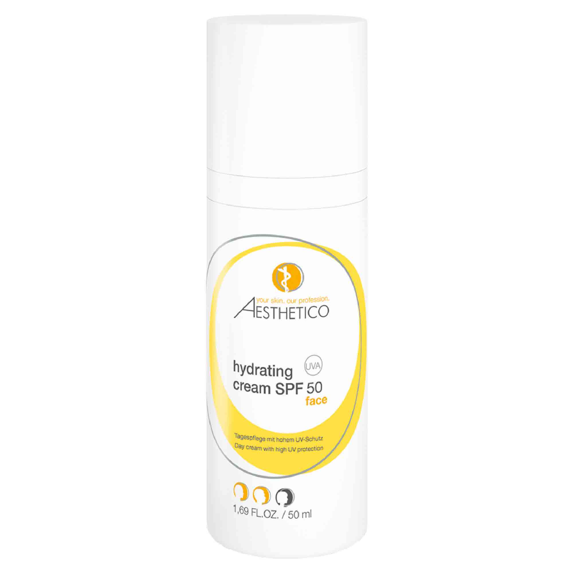 Aesthetico hydratačný krém na tvár s SPF50, 50 ml