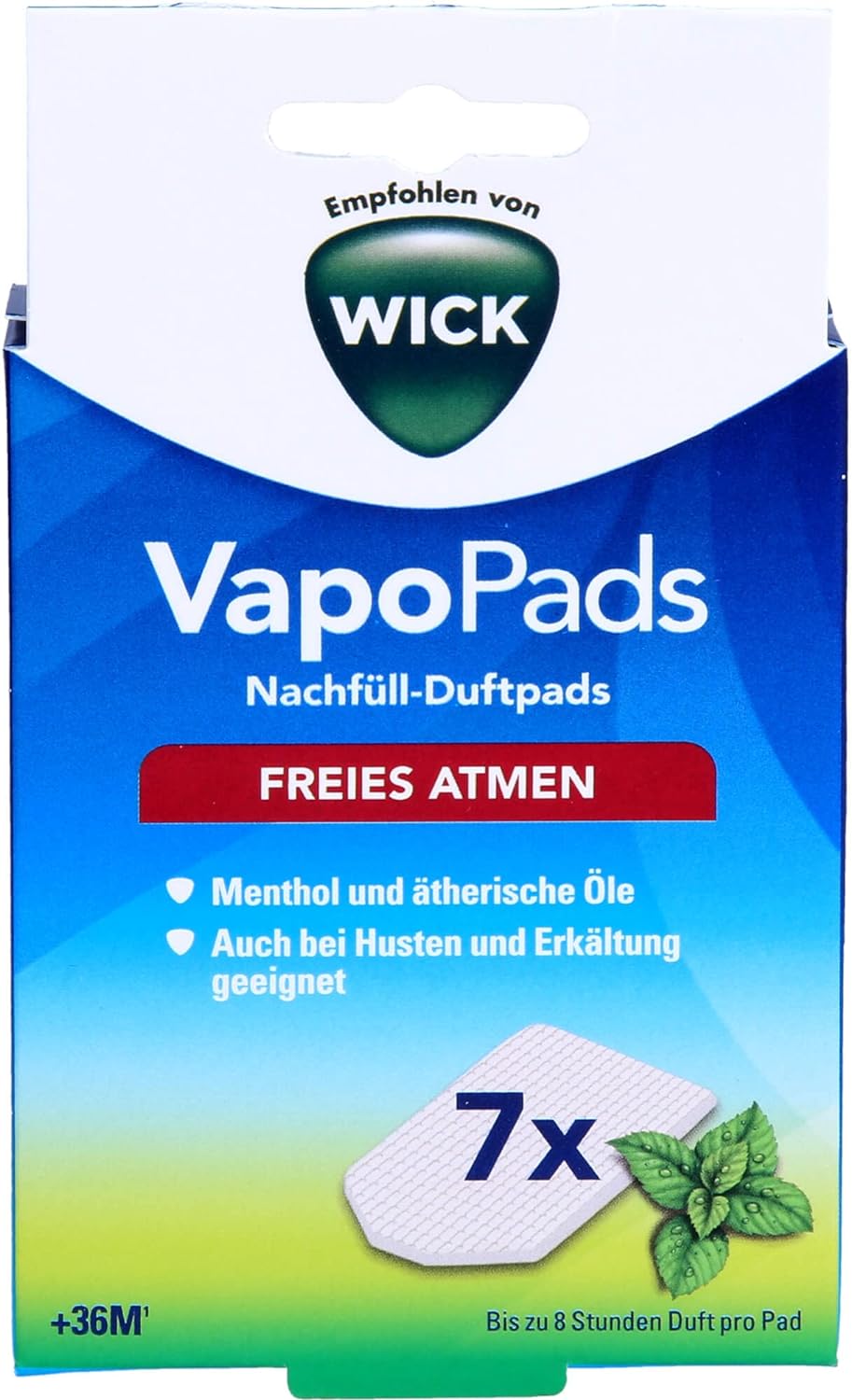 Wick VapoPad Menthol - Vonné vankúšiky s esenciálnym olejom - Balenie 7 kusov