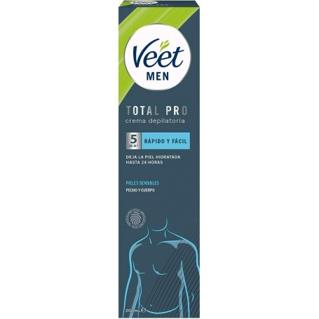 VEET MEN pánsky depilačný krém na hrudník, chrbát, ruky a nohy pre citlivú pokožku, 200ml