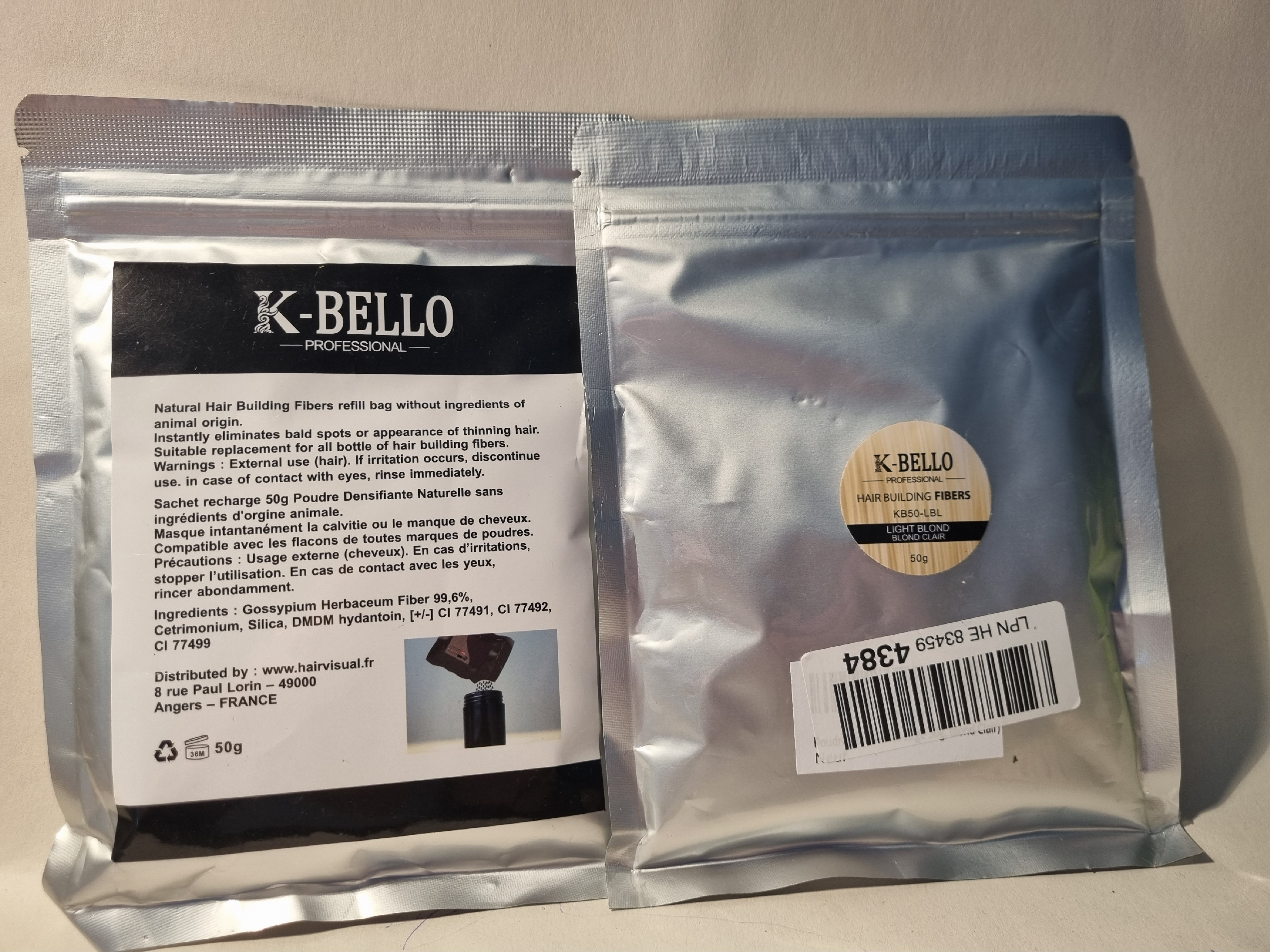K-BELLO zhutňujúci prášok na vlasy, náhradná náplň 50g, Light Blond Blond Clair