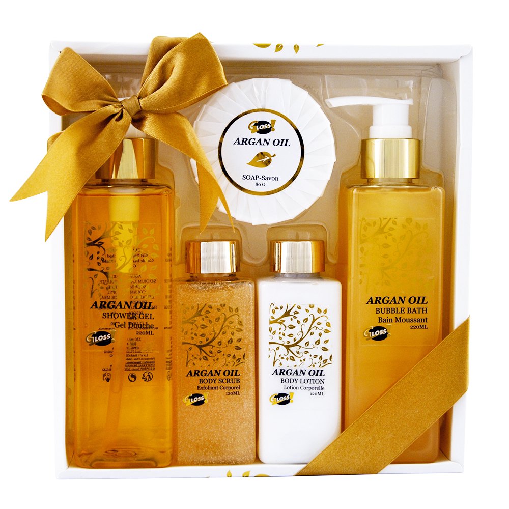 Gloss Kozmetická vaňová a sprchová súprava 5ks ARGAN OIL