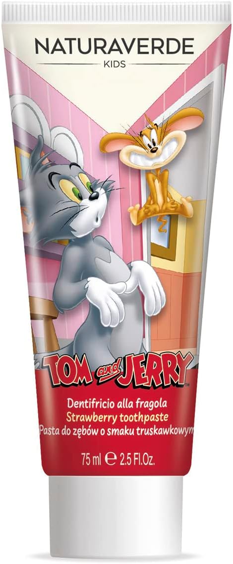Naturaverde Tom & Jerry Strawbewrry zubná pasta pre deti 75 ml