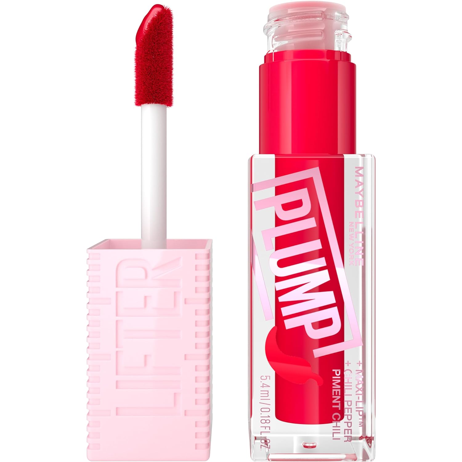 Maybelline New York Lifter Lip Gloss, 004 red flag, 5.4 ml