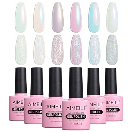 AIMEILI Hema Free Pearl Gel Nail Polish 6x10ml set6-42