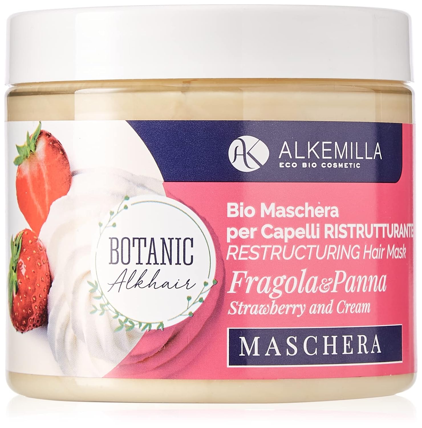 Alkemilla Regeneračná maska ​​na vlasy Jahody s krémom Ecobio 200 ml