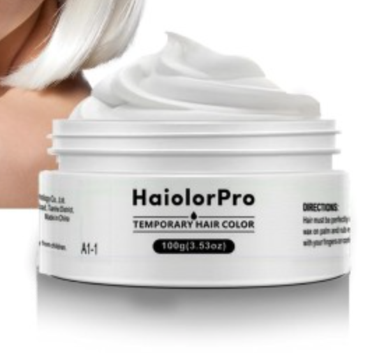 HaiolorPro Dočasné farbenie vlasov voskom Biela 100g