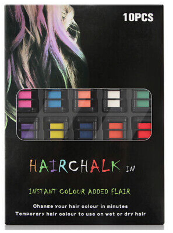 HAIRCHALK Mini Sada hrebienkov na dočasné farbenie vlasov 10 Kusov