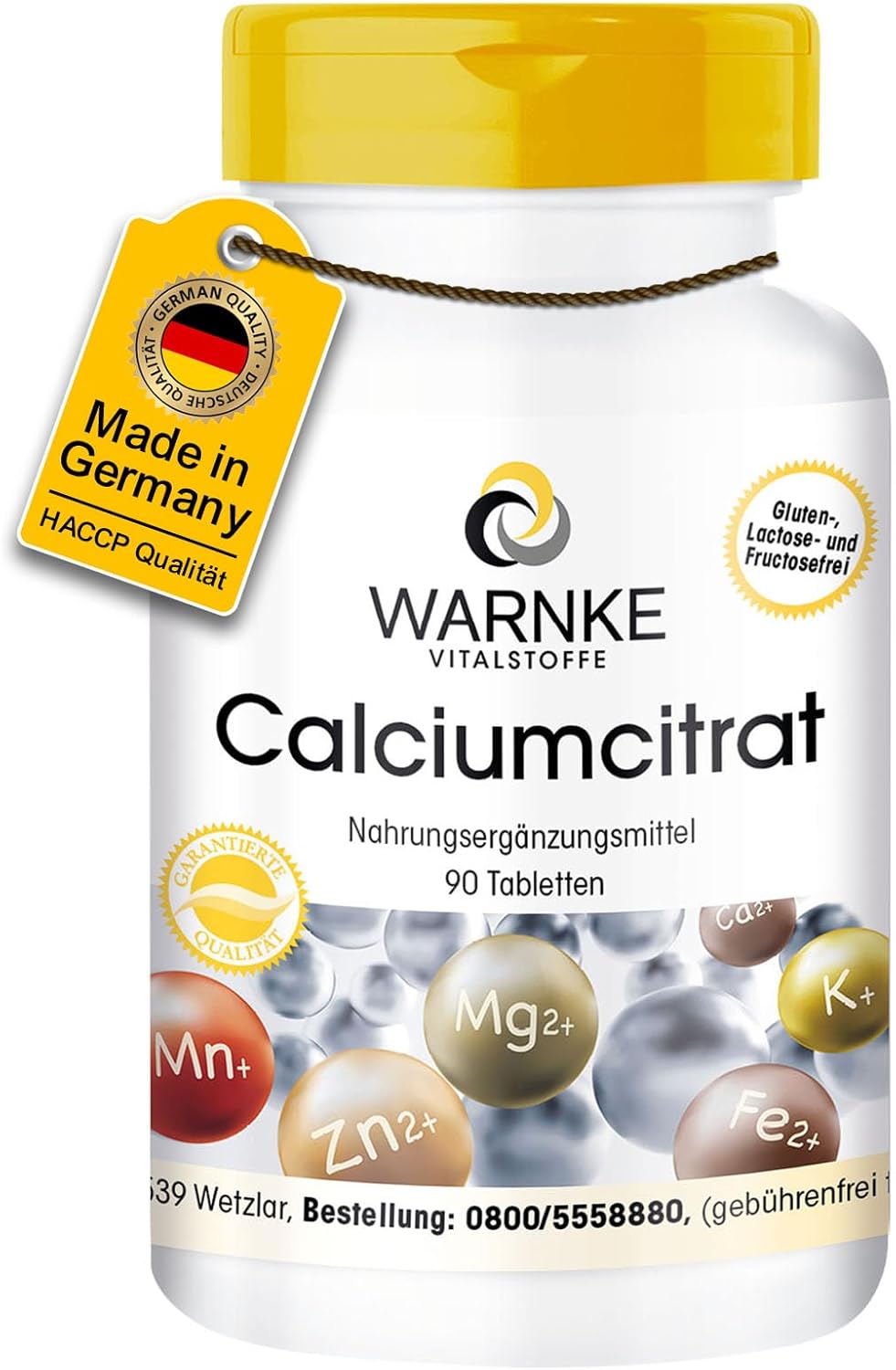 WARNKE Citrát vápenatý - 300 mg vápnika na tabletu - 90 tabliet Exp.: 2026+