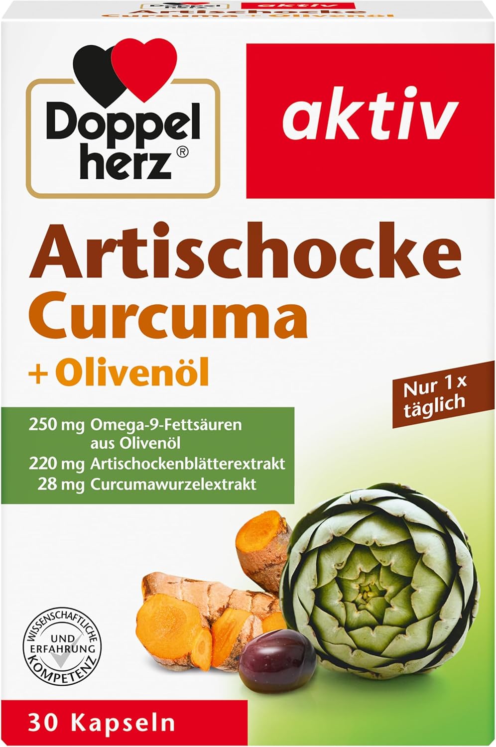 Dopperherz Doppelherz artičok + olivový olej + kurkuma 30 kapsúl