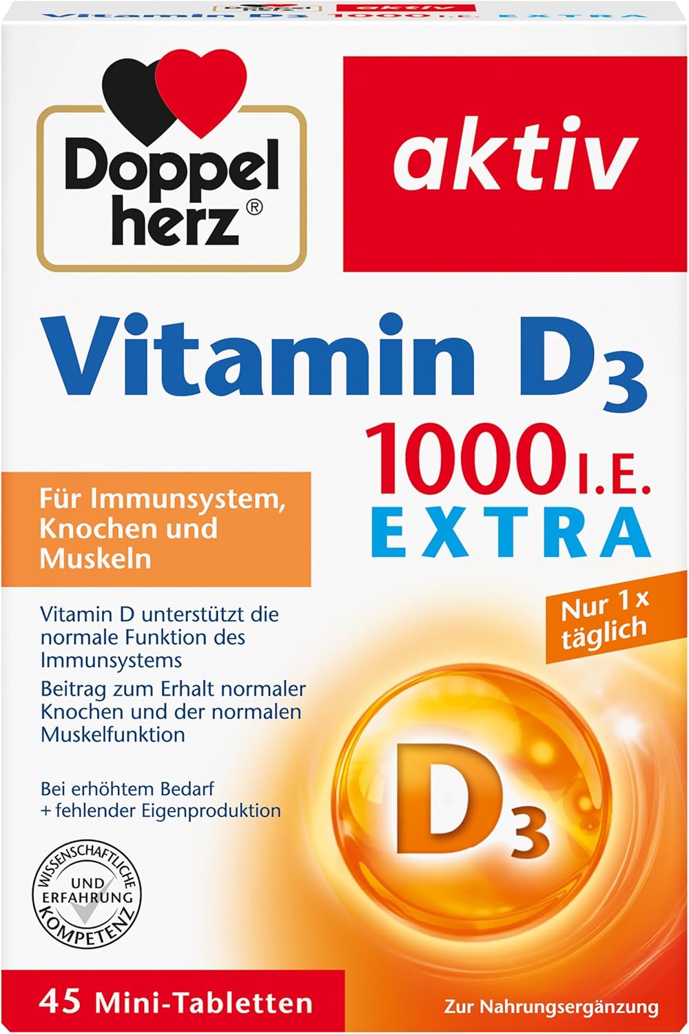 Doppelherz vitamín D3 1000 I.E. extra 45 mini tabliet Exp.: 11/2025