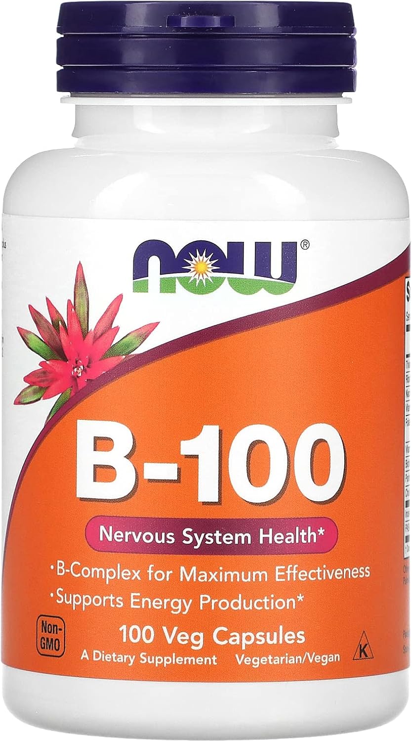 NOW potravinové doplnky, vitamín B-100 100 kapsúl Exp.: 2026+