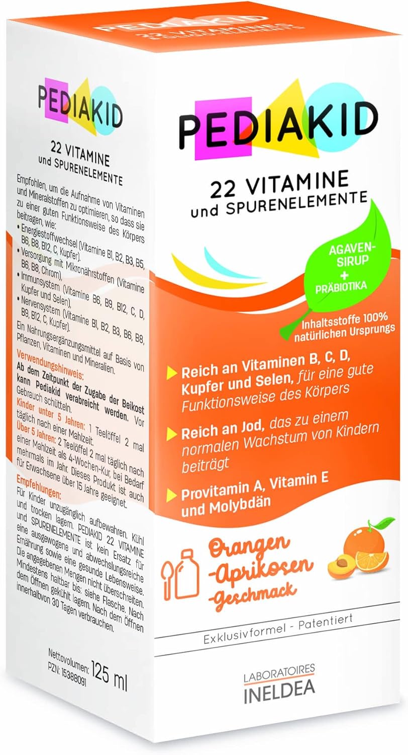 Pediakid 22 Vitamíny a stopové prvky 125 ml Ineldea