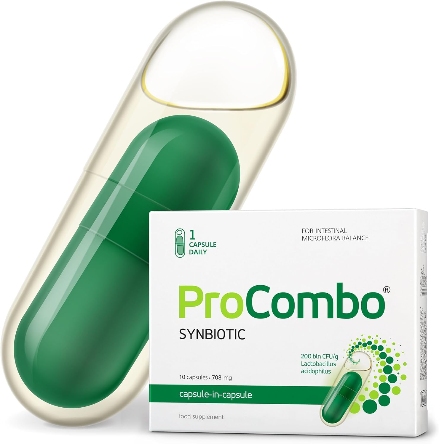 ProCombo Inteligentné synbiotikum s cieleným usporiadaním „dobrých“ baktérií. 10kapsúl Exp.: 7/2025