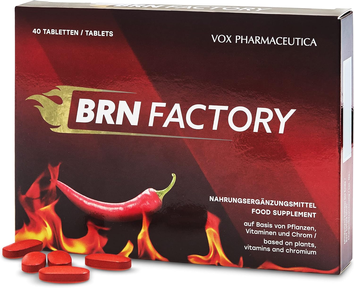 BRN Factory - 40 červených tabliet s prírodnými aktívnymi zložkami.