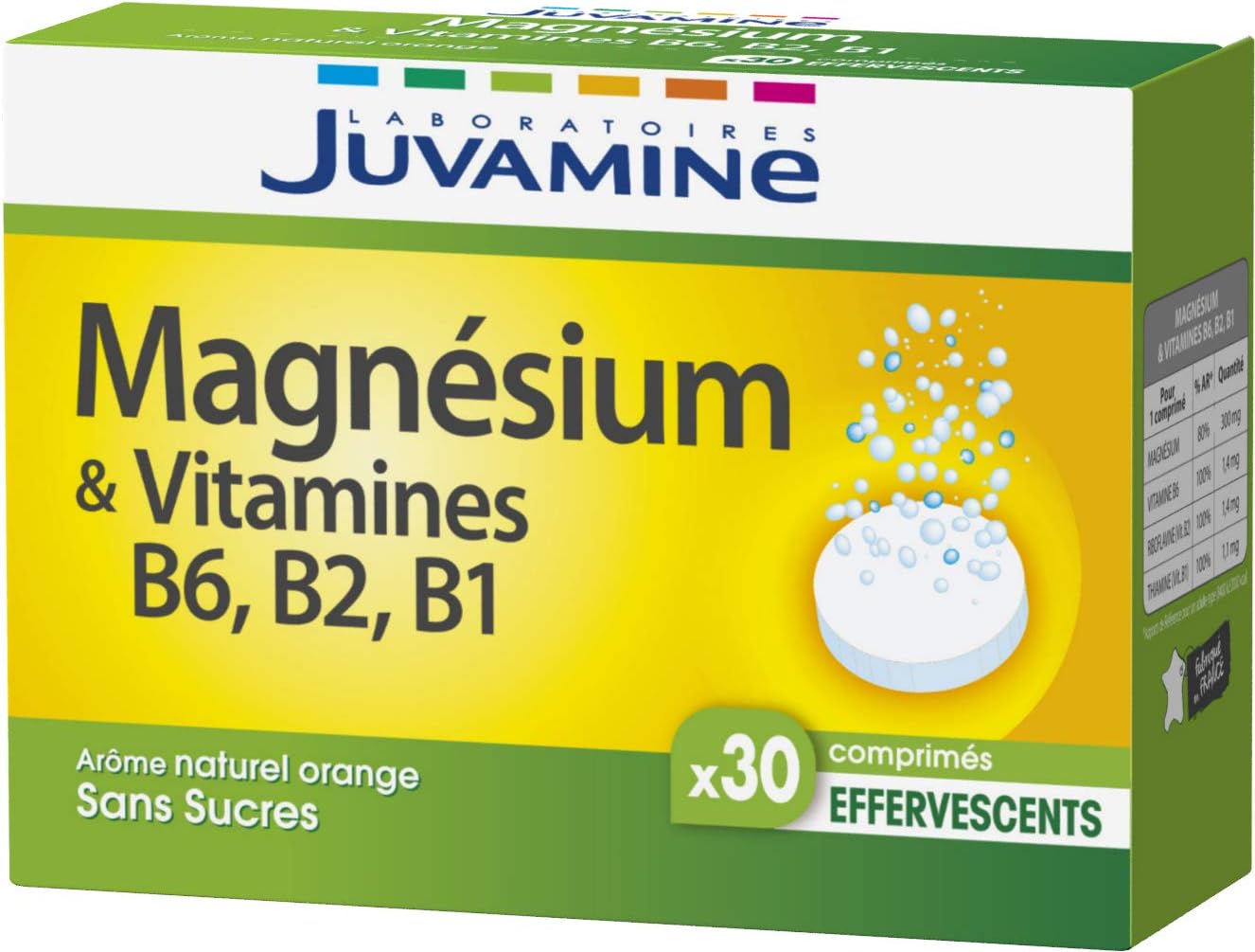 Juvamine Magnesium & Vitamins B6 B2 B1, 2x15 šumivých tabliet-poškodená krabička Exp.: 2026+