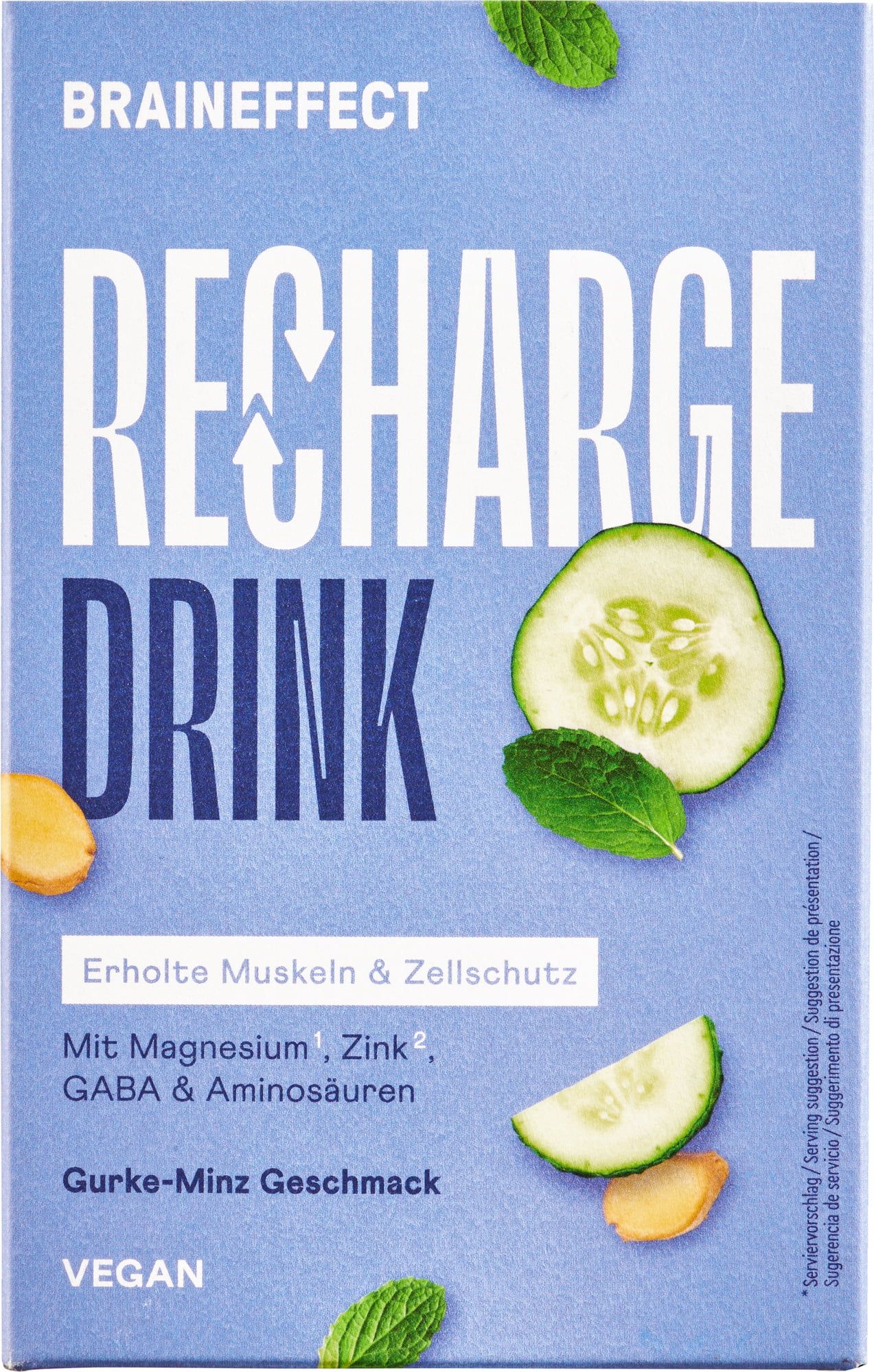 Braineffect Recharge Uhorka-mäta prášok po tréningu s elektrolytmi 15 ks x 24 g