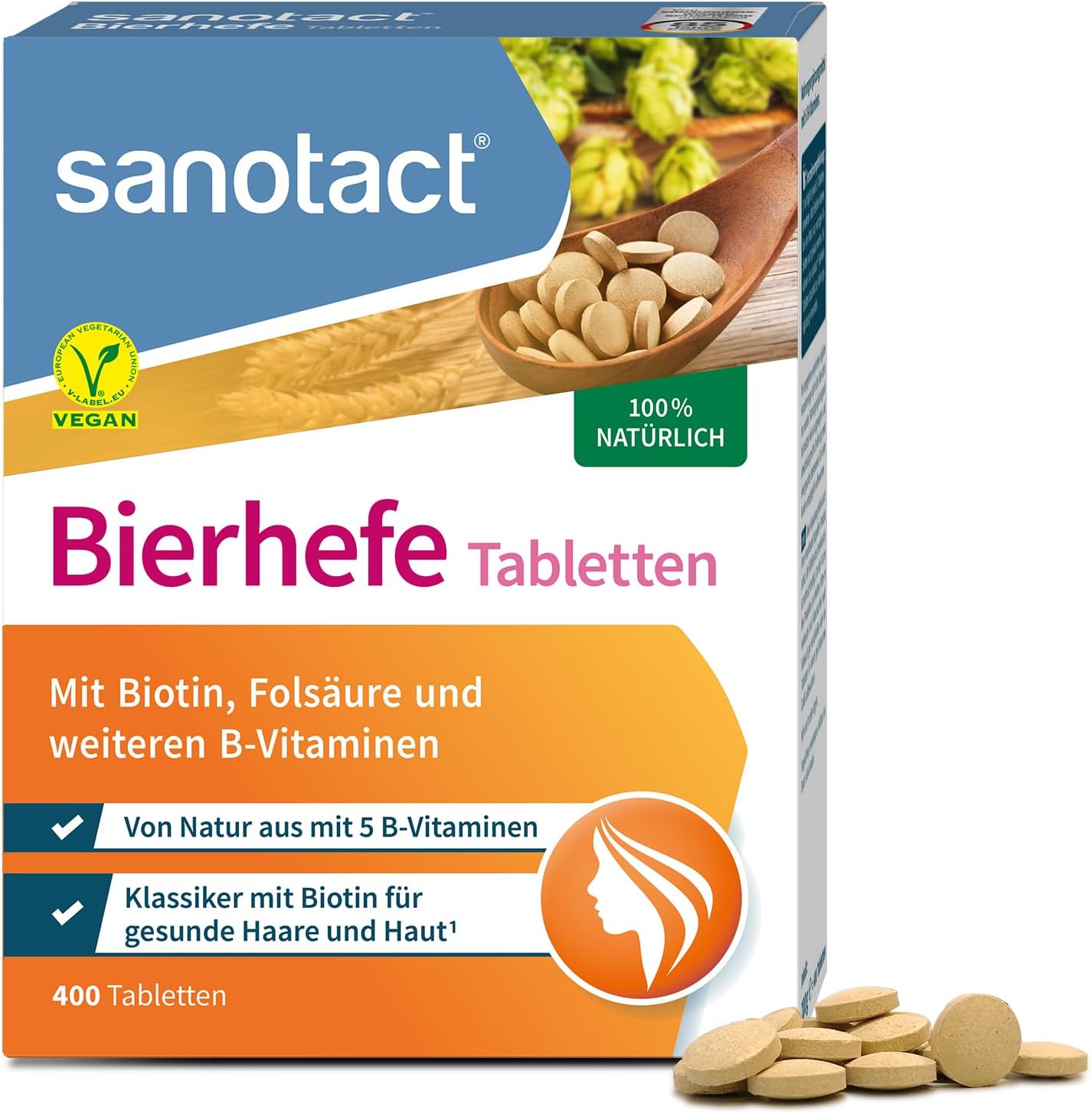 Sanotact Bierhefe, tablety z pivovarských kvasníc 400 ks