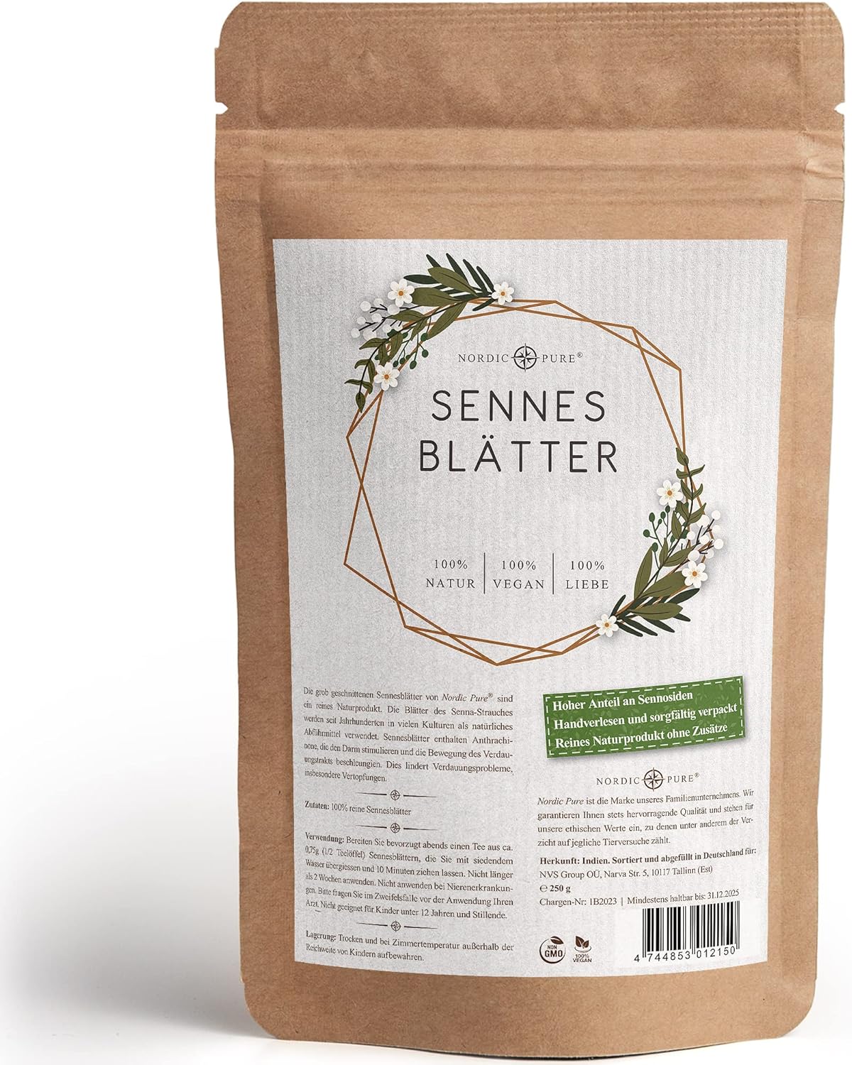 Nordic Pure Čaj Senna Laxative 250 g Exp.: 12/2025