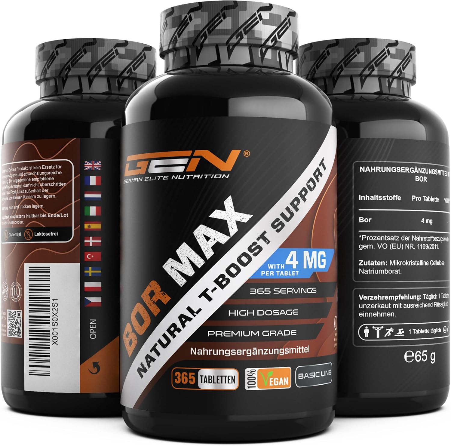 GEN GERMAN ELITE NUTRITION GEN Bór – vysoká dávka so 4 mg čistého bóru – 365 tabliet Exp.: 11/2025