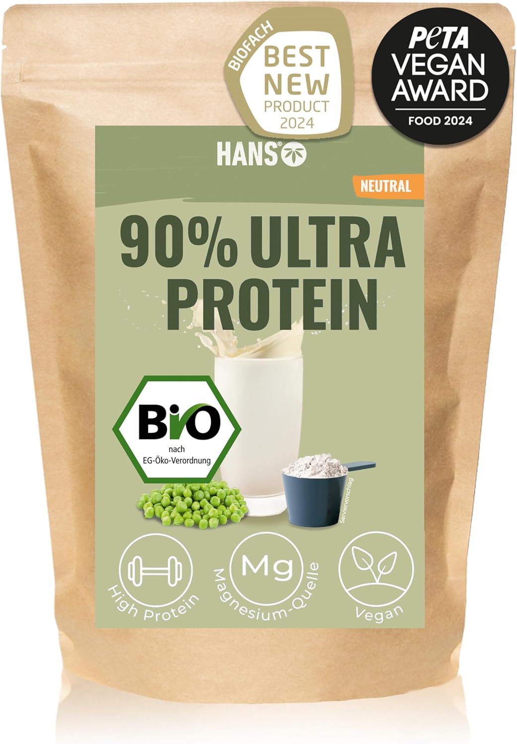 HANS neutrálny Hydrolyzovaný hrachový proteín 90% 1000 g