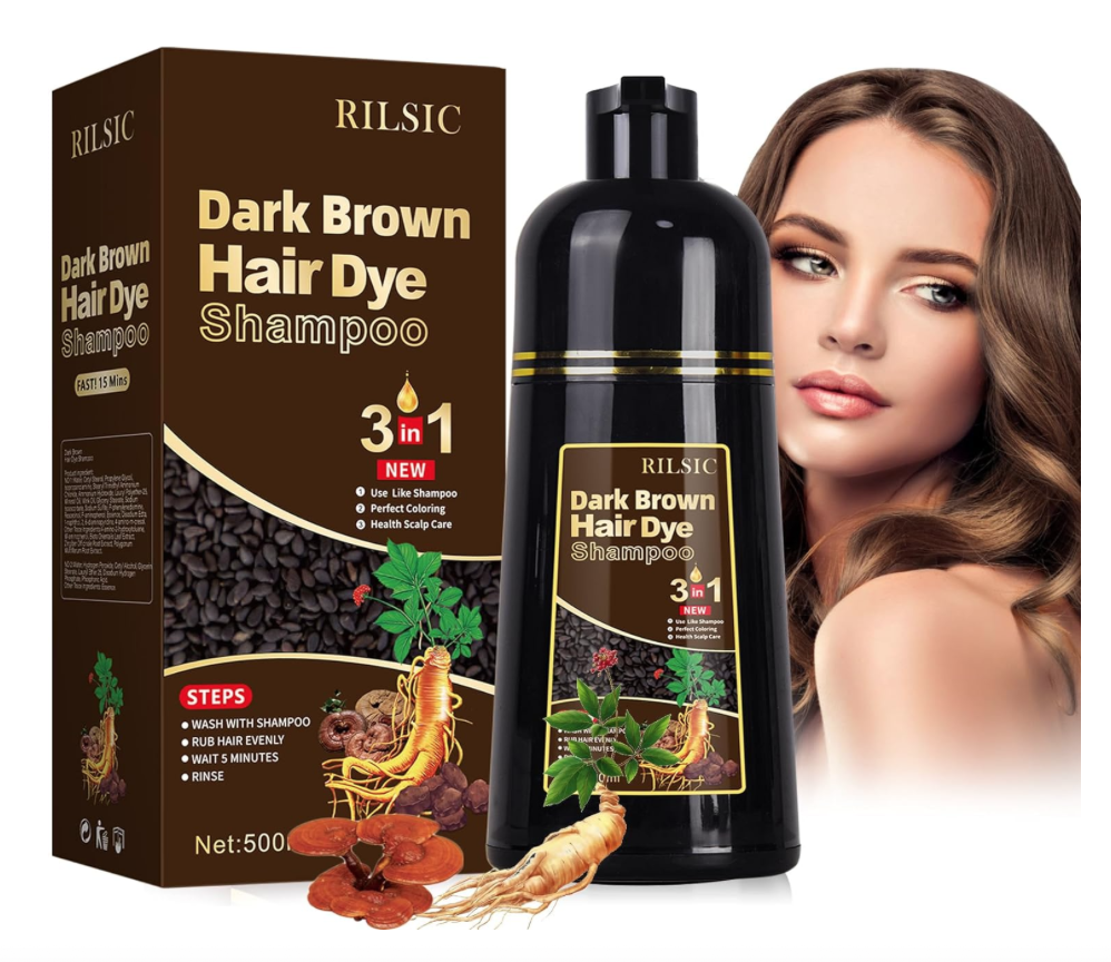 RILSIC 3in1 šampón na farbenie vlasov, Dark Brown 500ml