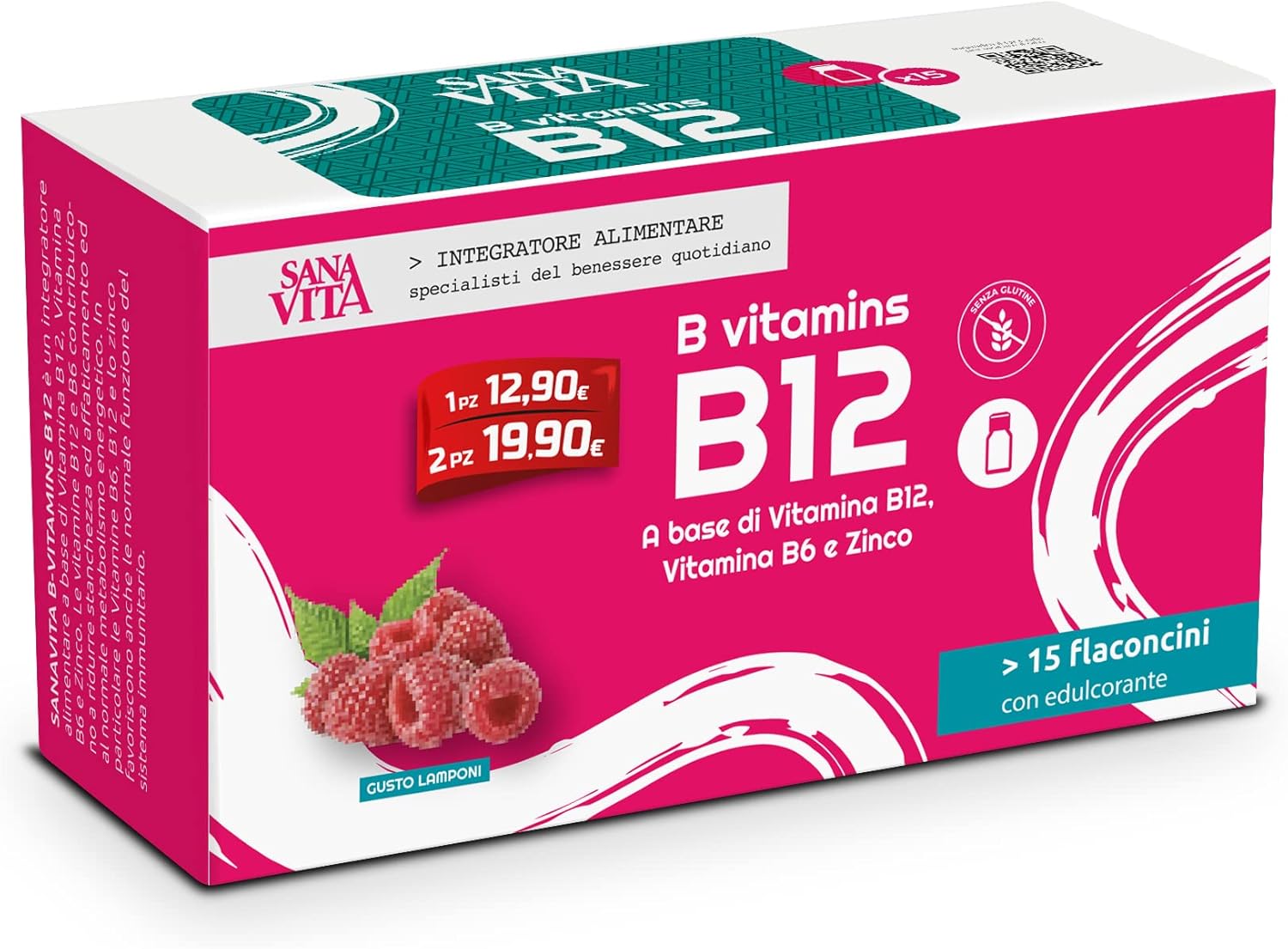 Sanavita B12 Doplnok stravy s B12, B6 a zinkom 15 injekčných liekoviek Exp.: 2026+