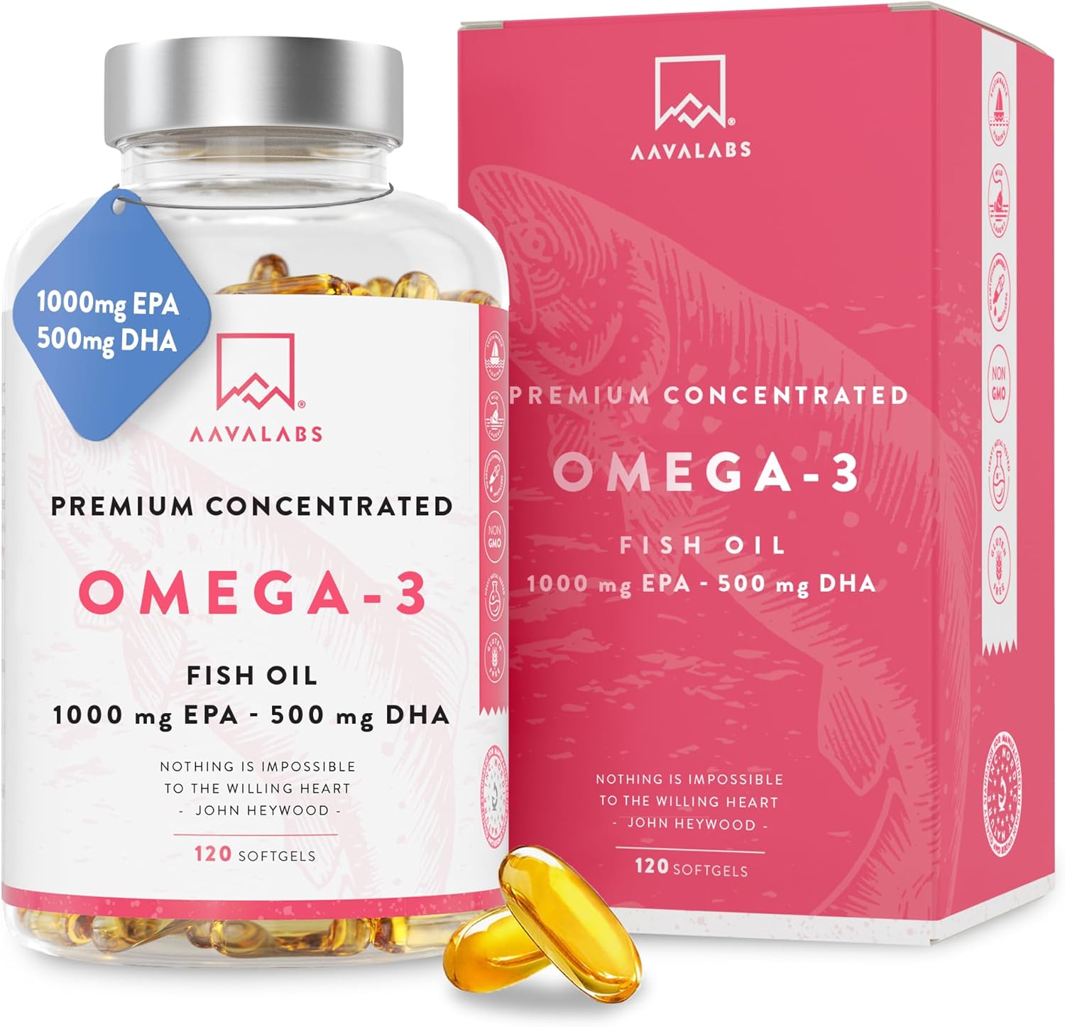 Rybí olej AAVALABS Omega 3 120 kapsúl Exp.: 2026+