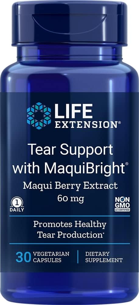 Life Extension podpora sĺz, s výťažkom z bobúľ Maqui, 30 vegánskych kapsúl