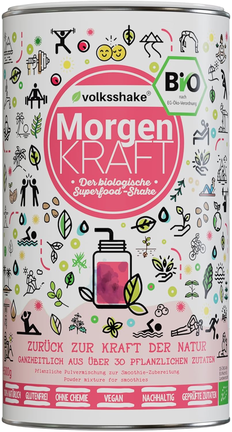Volksshake Organický Morgenkraft Smoothie prášok 500 g Exp.: 9/2025