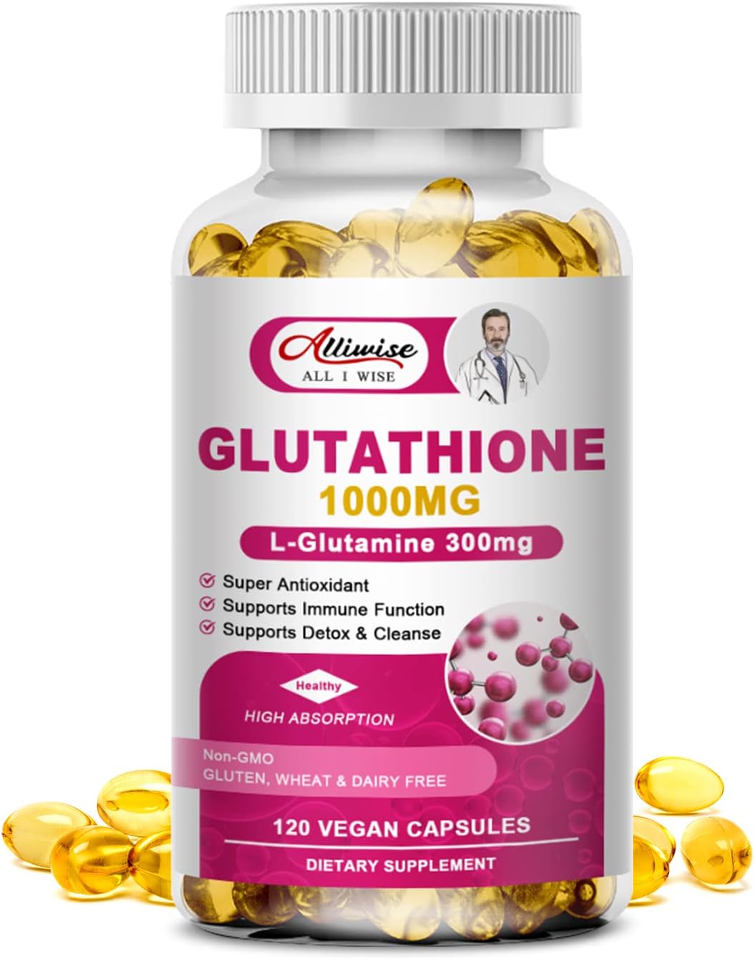 Alliwise Vysokoúčinné lipozomálne glutatiónové kapsuly 120 ks