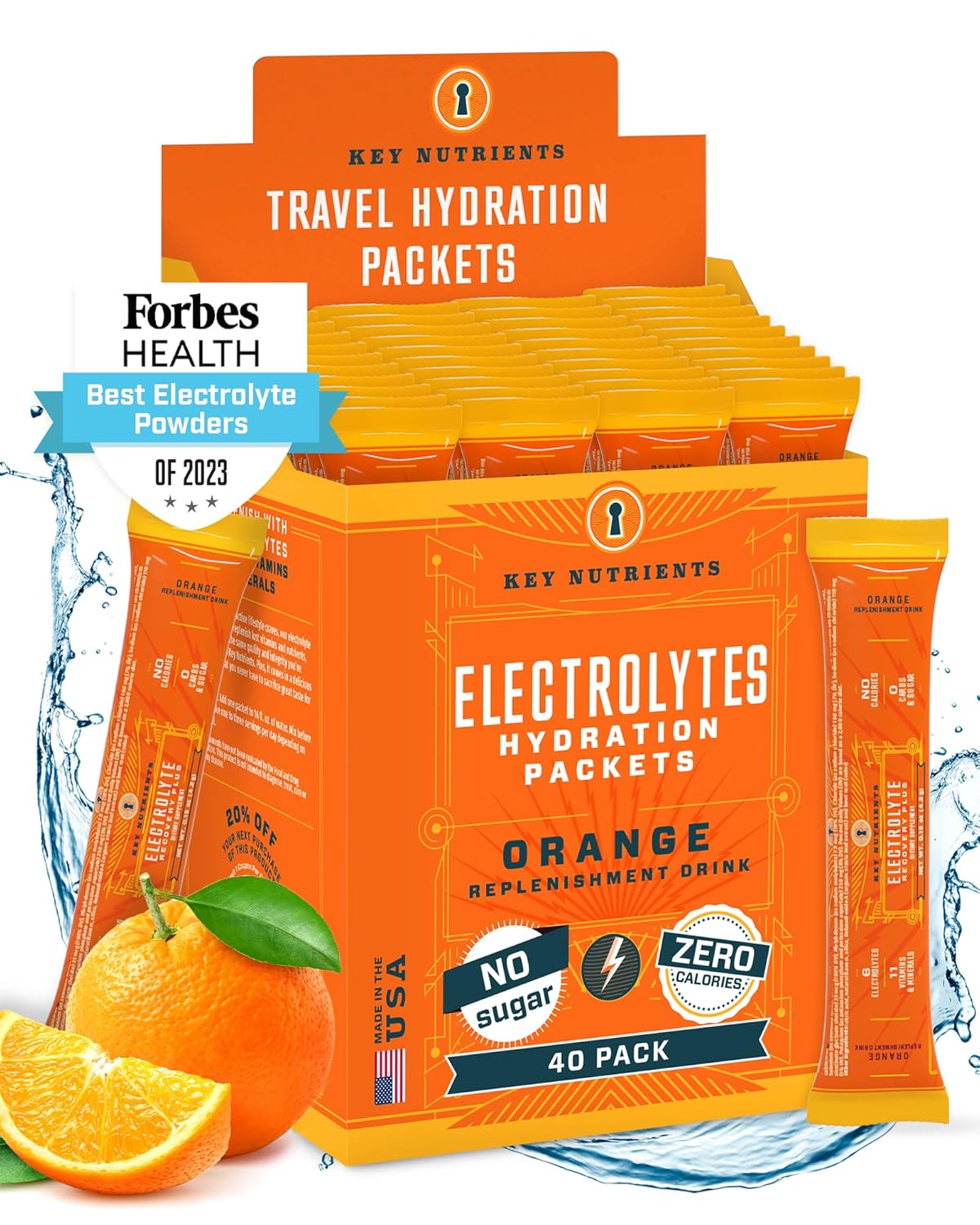 Key Nutrients Elektrolyty v prášku orange 40 x 3,7g-nekompletné balenie
