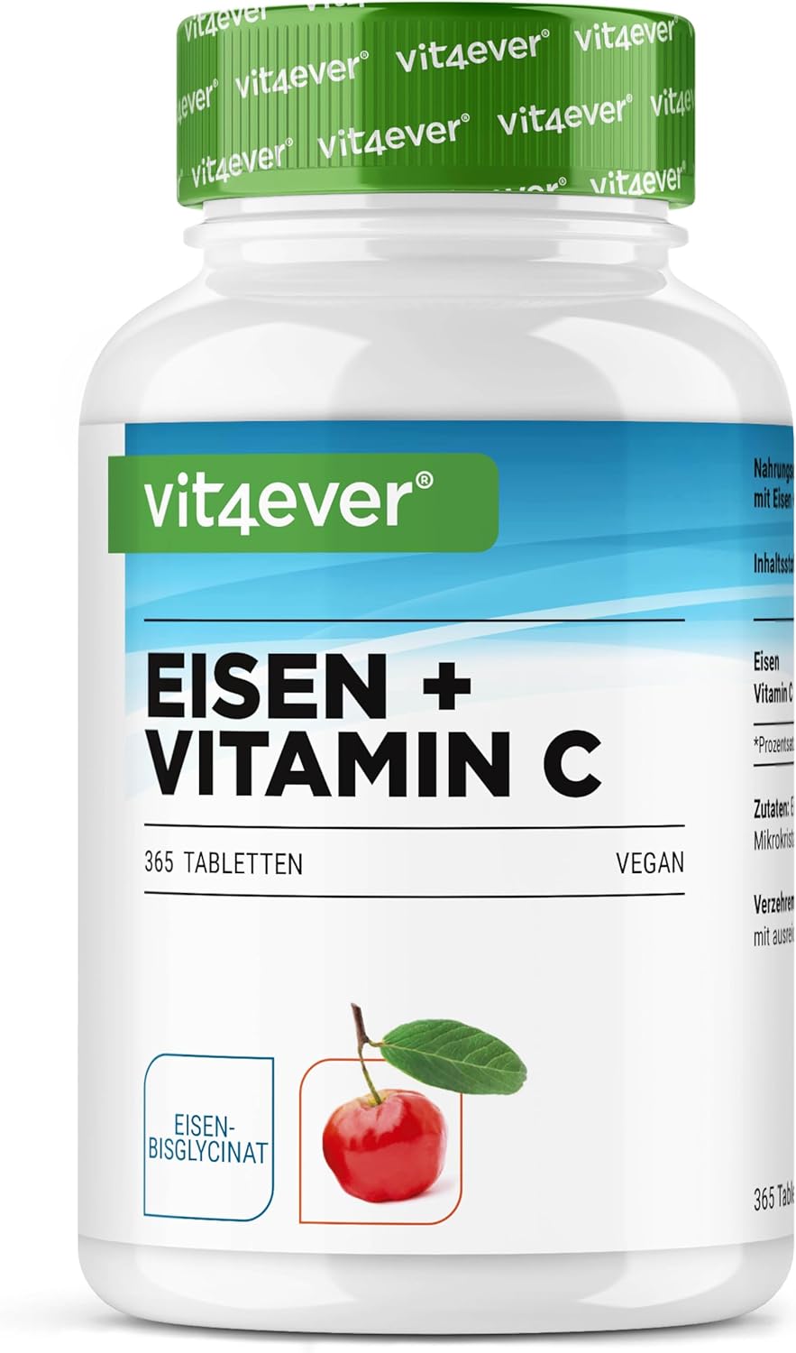 Vit4ever Železo – 365 tabliet so 40 mg čistého železa + prírodný vitamín C Exp.: 2026+