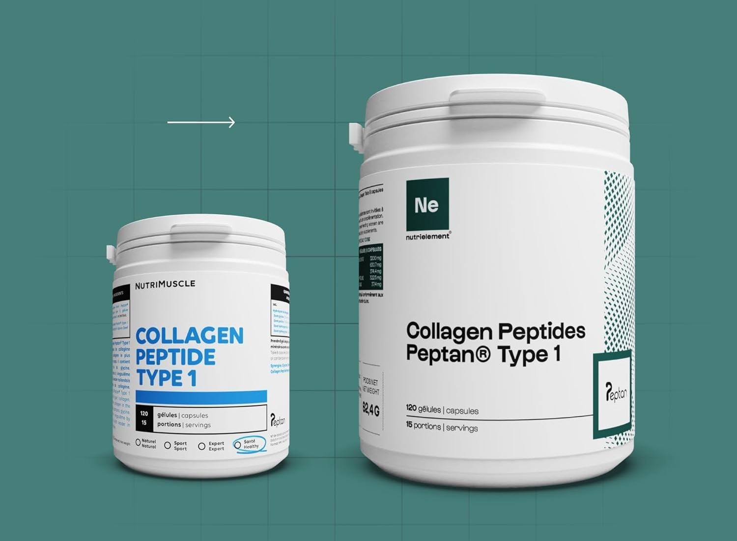 Nutrielement Kolagénový peptid typu 1, 120 kapsúl Exp.: 2026+