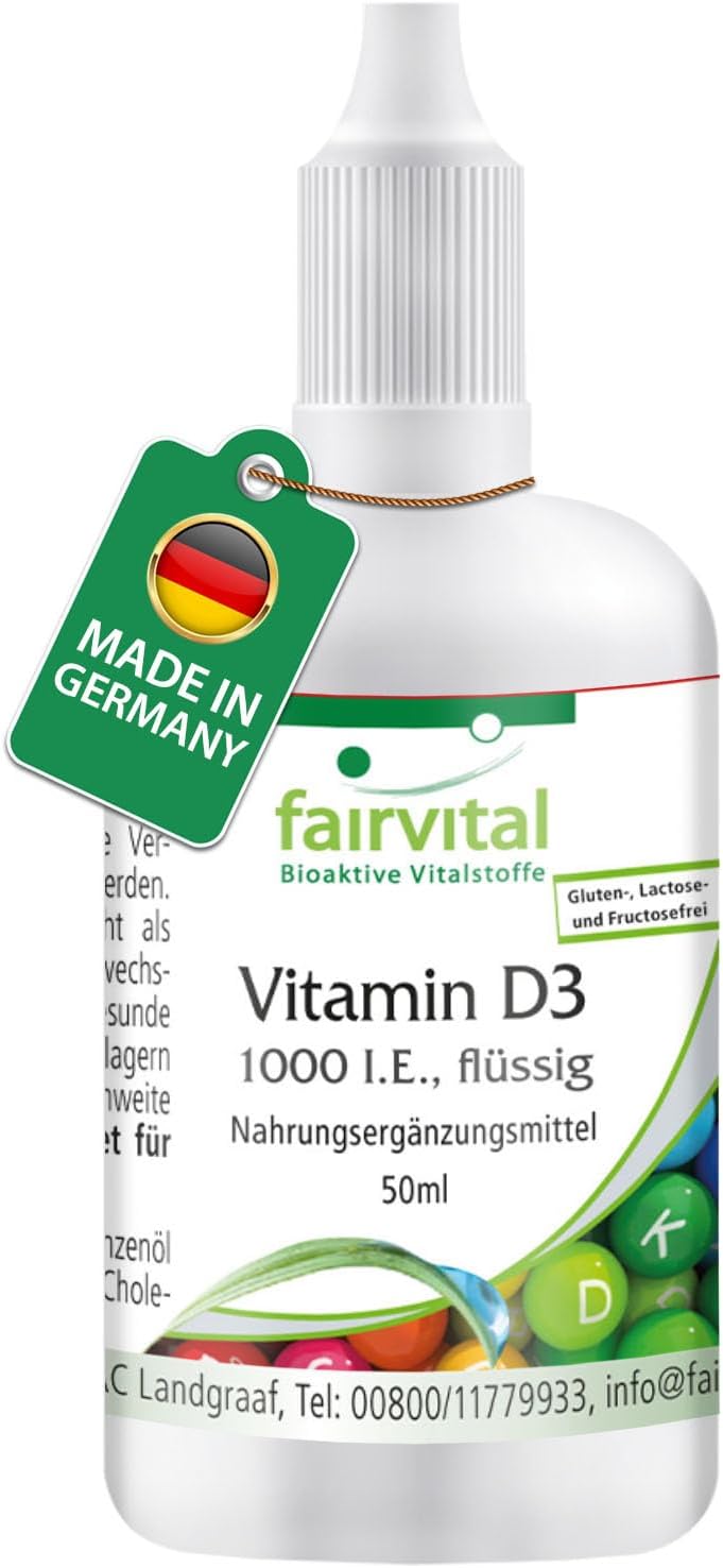 Fairvital Tekutý vitamín D3 – 1000 IU na kvapku – 50 ml