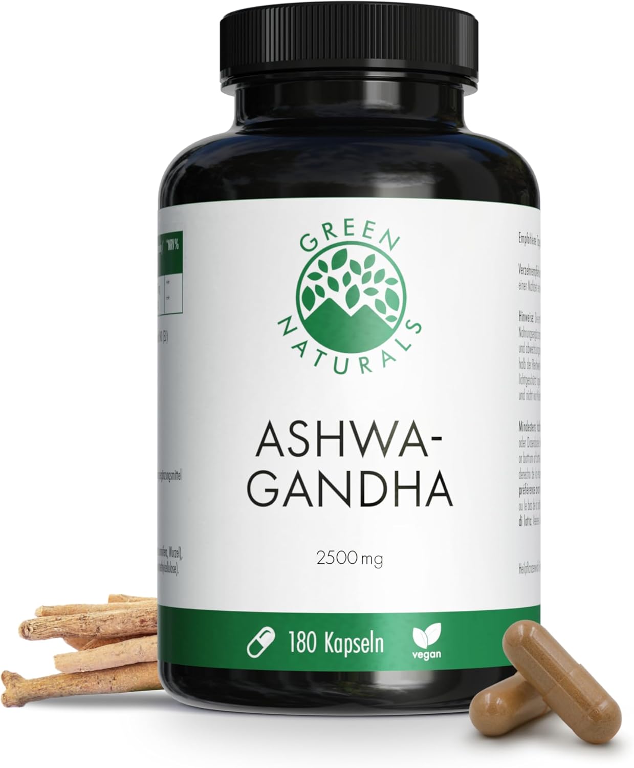 GREEN NATURALS extrakt z koreňa Ashwagandha 180 kapsúl Exp.: 2026+